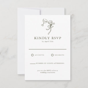 Carte RSVP HEIDI Olive Green Wedding