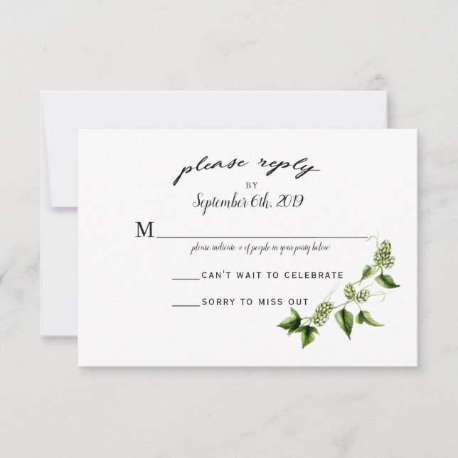 Carte RSVP Hopvine Faire-part de mariage (Devant)