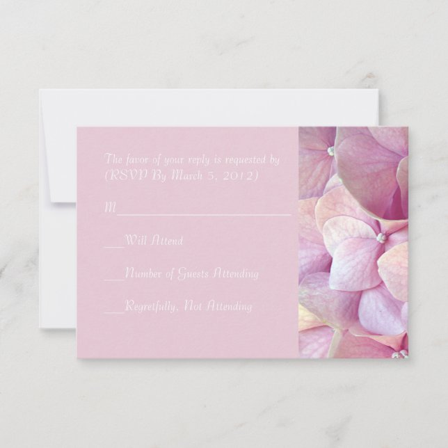 carte RSVP Hydrangea Pink Beauty (Devant)