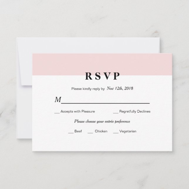 Carte RSVP initiale de mariage moderne (Devant)