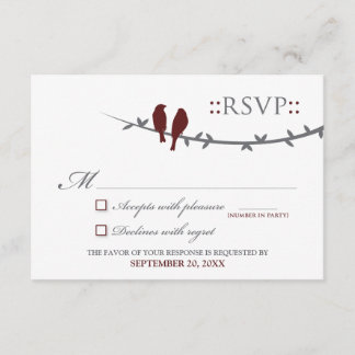 Carte RSVP Inséparable (canneberge et blanc)