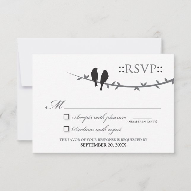 Carte RSVP Inséparable (noir et blanc) (Devant)
