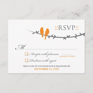Carte RSVP Inséparable (orange et blanc)
