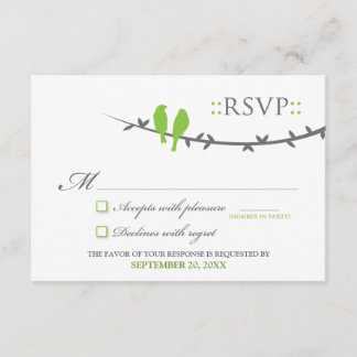 Carte RSVP Inséparable (vert et blanc citron)