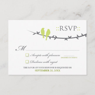 Carte RSVP Inséparable (vert et blanc citron)