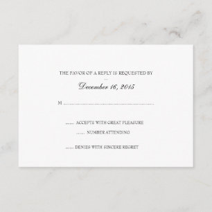 Carte RSVP Invitation  Basic