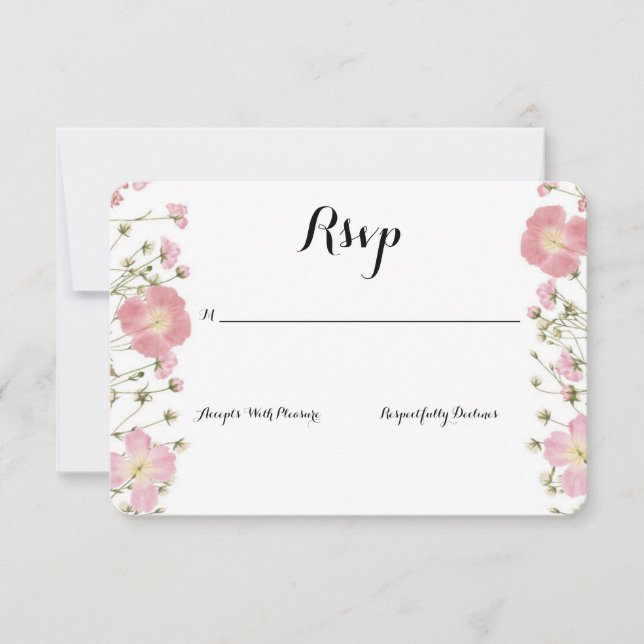 CARTE RSVP INVITATION DE DOUCHE PINK BRIDAL fleur  (Devant)
