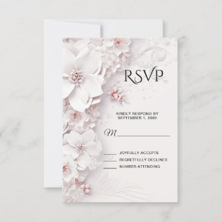 Carte RSVP ivoire Blush Rose Floral