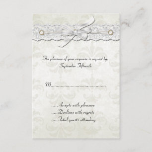 Carte RSVP Ivory Mariage damassé