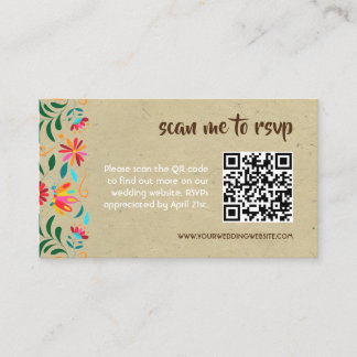 Carte RSVP Kraft Flora Faire-part de mariage QR Co