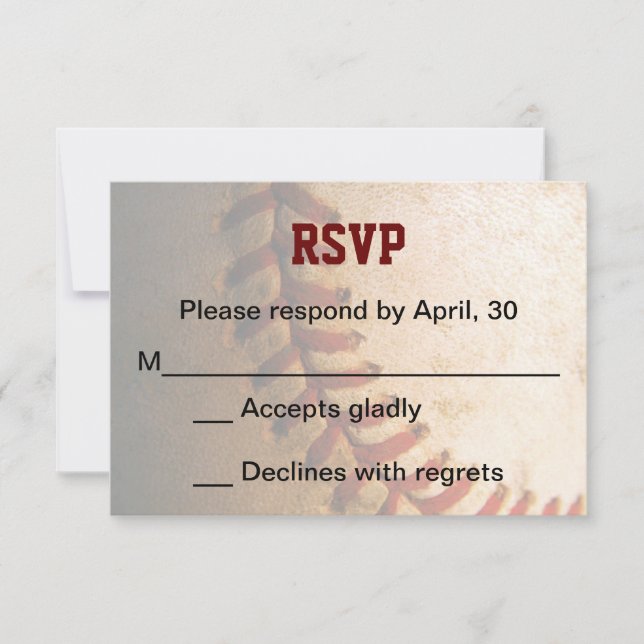 Carte RSVP KRW Custom Basball Bar Mitzvah (Devant)