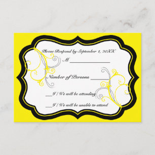 Carte RSVP Kurli-Q Ivory B (Jaune)
