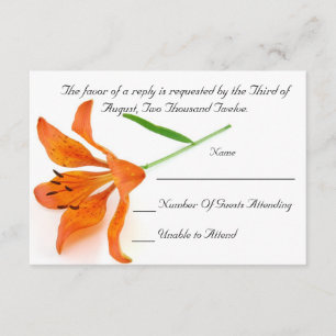 Carte RSVP Lily orange