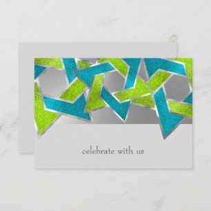 Carte RSVP Lime Turquoise Star de David Toute coul