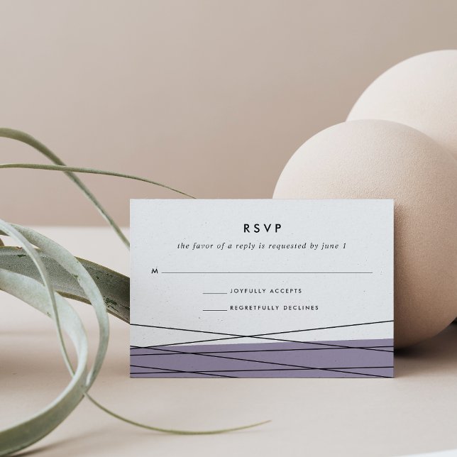 Carte RSVP Linee | Grey Lilac (Créateur téléchargé)