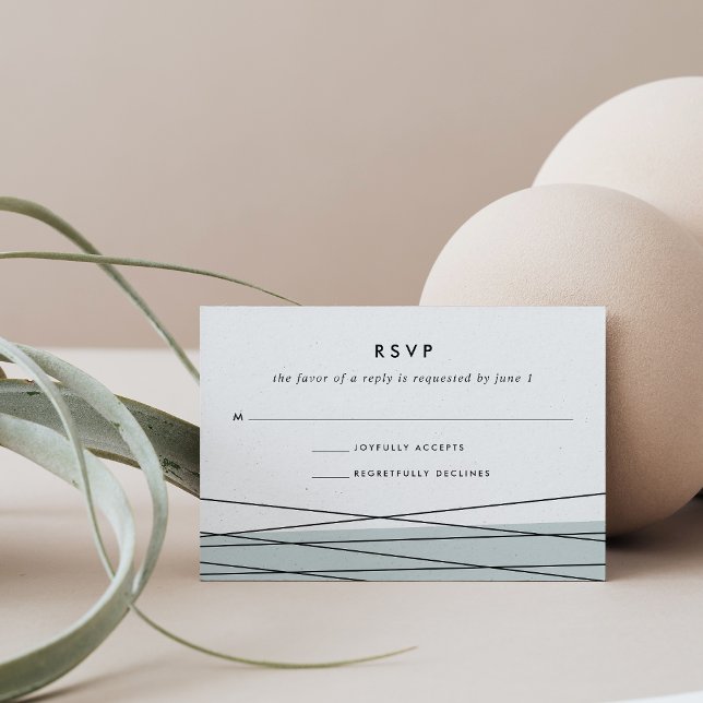 Carte RSVP Linee | Jade grisée (Créateur téléchargé)
