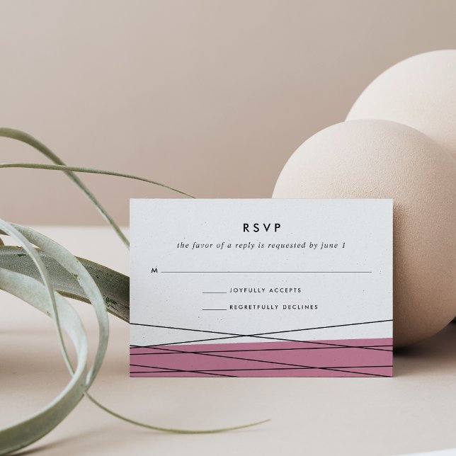 Carte RSVP Linee | Marsala (Créateur téléchargé)