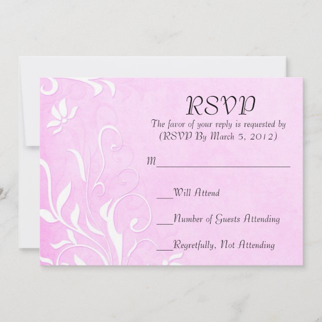 Carte RSVP luxe élégant Violet clair Floral (Devant)