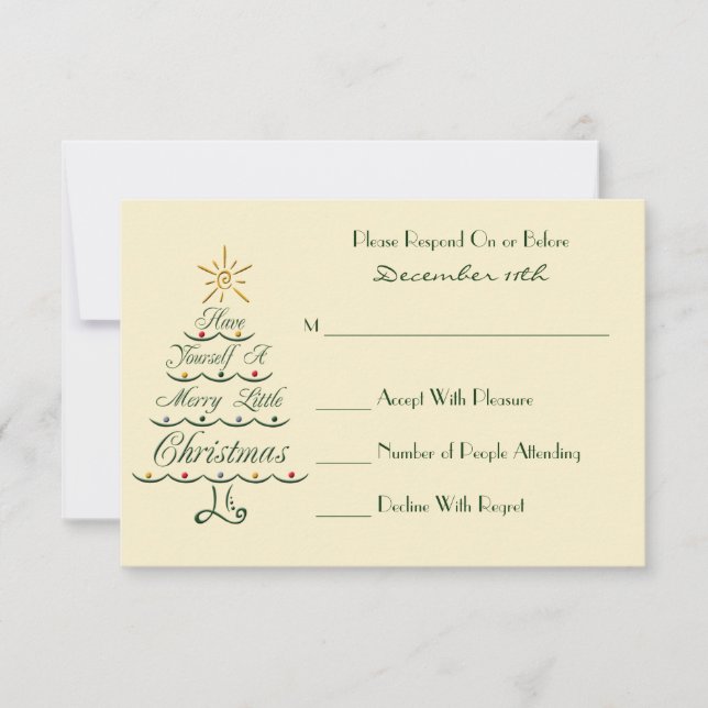 Carte RSVP Lyrical Christmas Tree (Devant)