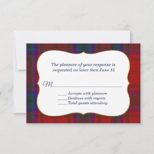 Carte RSVP MacDougall Tartan élégante