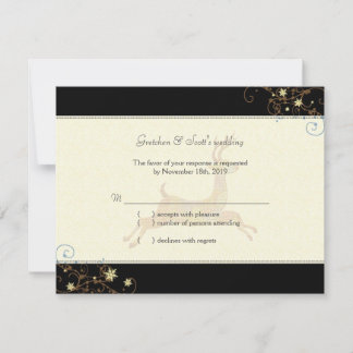 Carte RSVP Mariage Caribou d'hiver