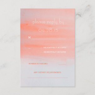 carte RSVP mariage corail rose aquarelle moderne