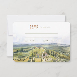 Carte RSVP Mariage Couleur d'Eau Campagne italienn
