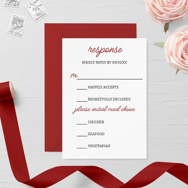 Carte RSVP Mariage de automne Bourgogne (Créateur téléchargé)