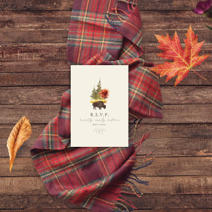 Carte RSVP Mariage de automne Buffalo Folio Script