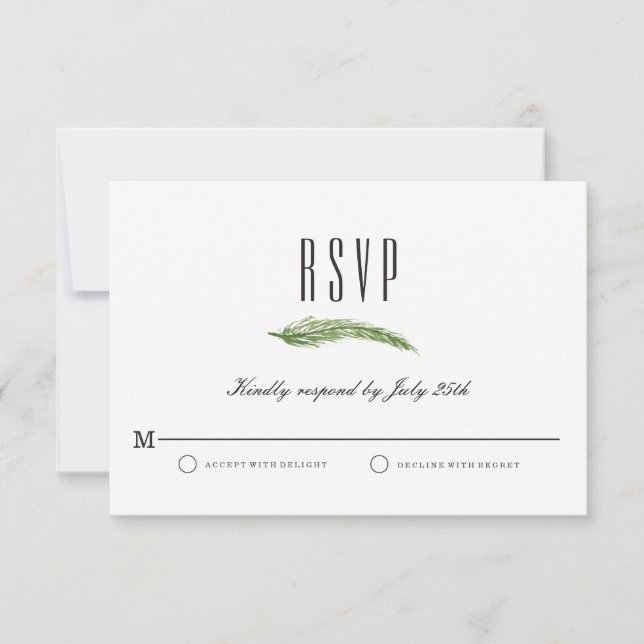 Carte RSVP mariage de automne - Rustic Harvest Gre (Devant)