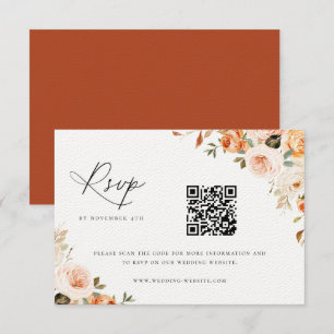 Carte RSVP Mariage de fleurs de terre d'automne