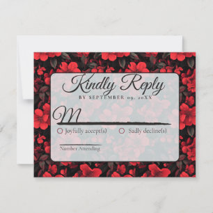 Carte RSVP Mariage de Printemps Fleur de Rose Natu