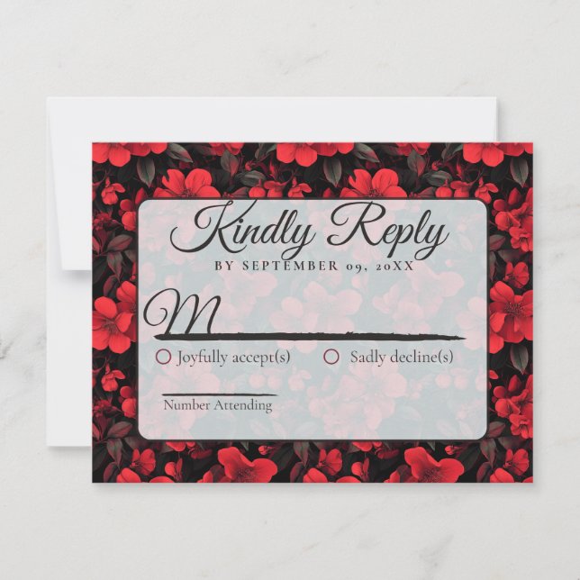 Carte RSVP Mariage de Printemps Fleur de Rose Natu (Devant)