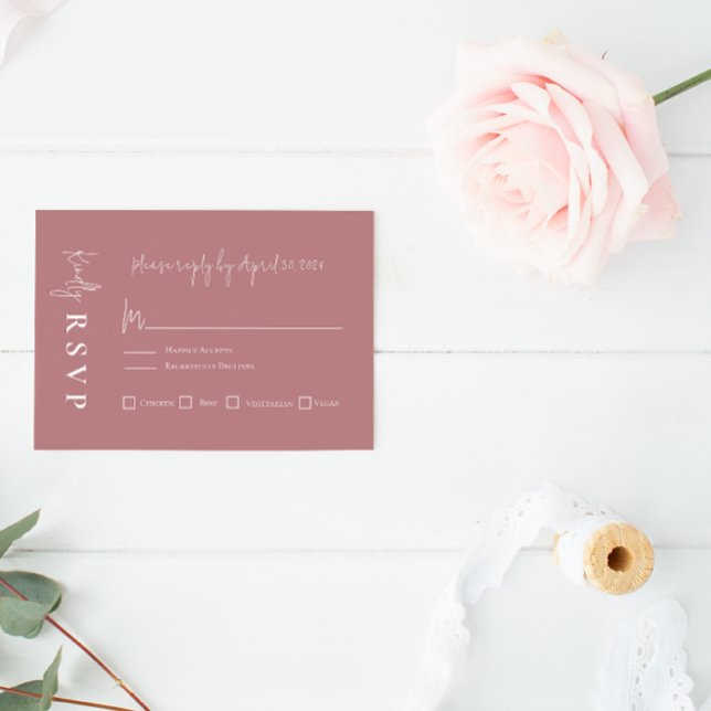 Carte RSVP Mariage Elégant Mauve Moderne (Créateur téléchargé)
