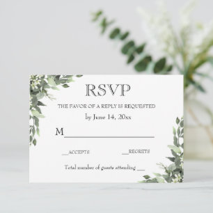 Carte RSVP mariage / Eucalyptus Green