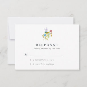Carte RSVP Mariage Fleur sauvage Watercolor Vibran