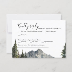 Carte RSVP Mariage Forêt Montagnes