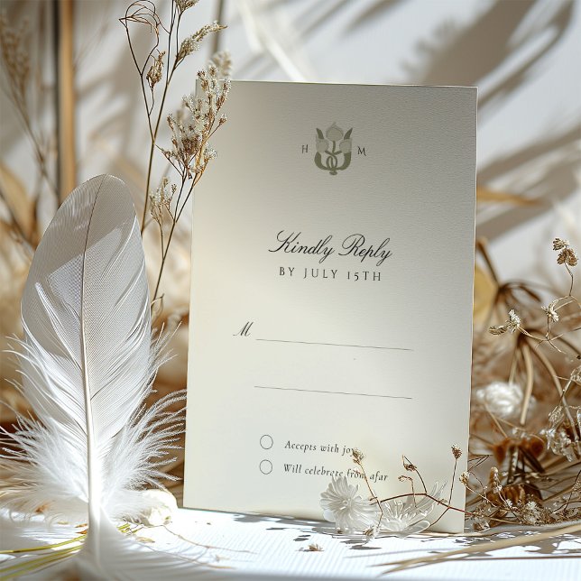 Carte RSVP Mariage Harmonie Art Nouveau (Créateur téléchargé)