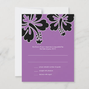 Carte RSVP Mariage Hibiscus sucré