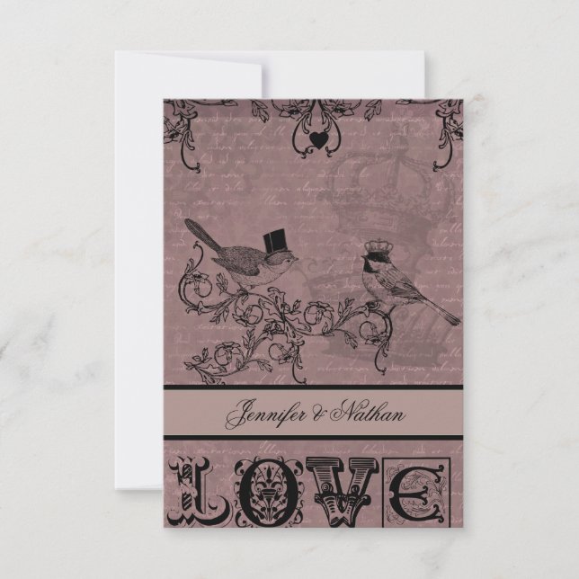 Carte RSVP mariage Inséparables (Devant)