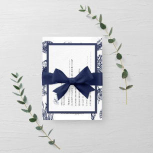 Carte Rsvp Mariage Marine Noire Océanique Nautique