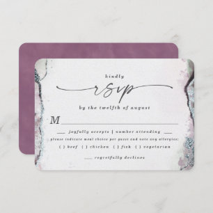 Carte RSVP Mariage moderne avec lumière violette