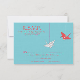 Carte RSVP Mariage Oiseaux Origami Chic