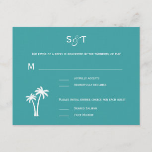 Carte RSVP Mariage Palm Trees