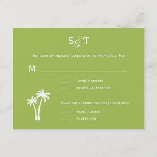 Carte RSVP Mariage Palmiers - Chaux