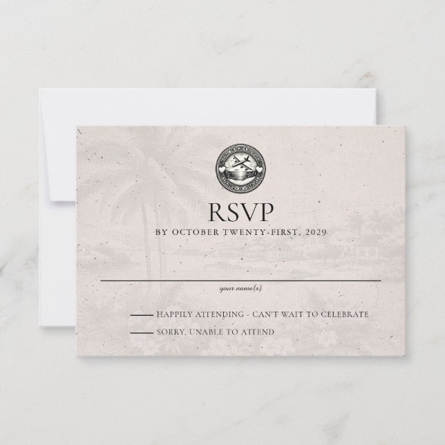 Carte RSVP Mariage Passeport Aruba (Devant)