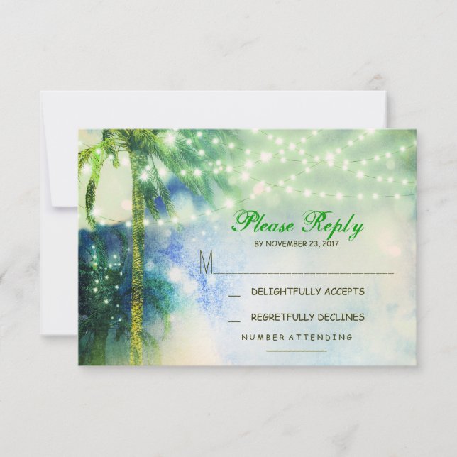 carte RSVP mariage plage (Devant)