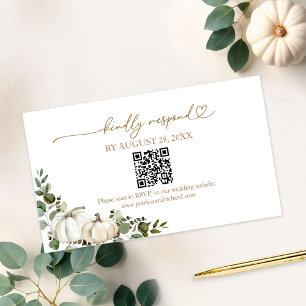 Carte RSVP Mariage QR en ligne Fall in Love
