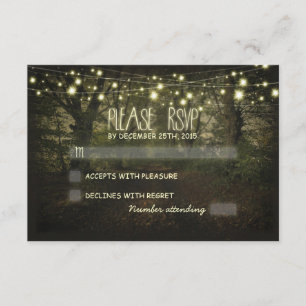 Carte RSVP mariage rustique Tree Path