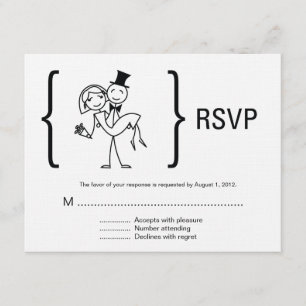 Carte RSVP Mariage simple d'amour